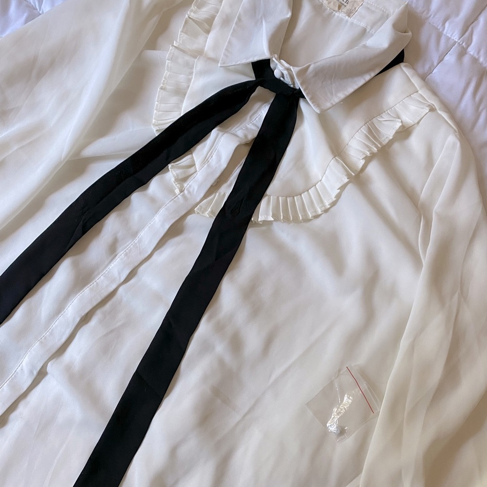 Bow tie button up shirt Lolita